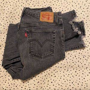 Levi’s 501 S Skinny Jeans High Waist 11.5” Rise Black/Grey/Charcoal Wash W27 L28